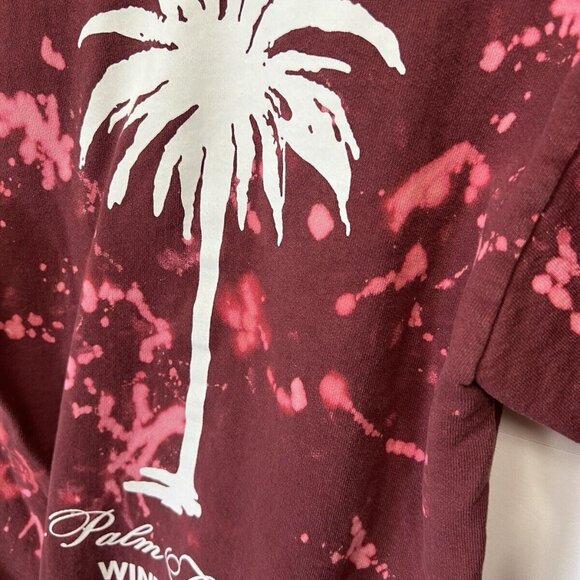 Palm Tree Crew Sweatshirt Tie Dye Unisex Size S Small Red - Picture 5 of 6